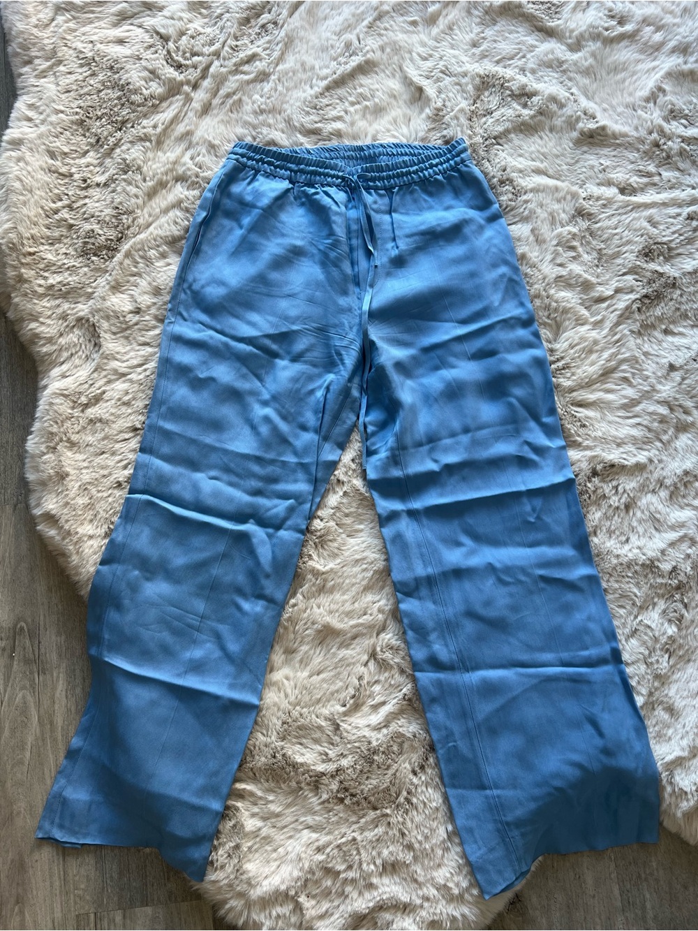 Zara Sky Blue Wide-Leg  Pants